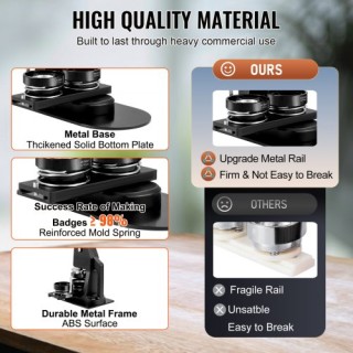 Μηχανή Κατασκευής Κουμπιών VEVOR, Σετ με 500 Κουμπιά & Κόφτη  DGNBJ...