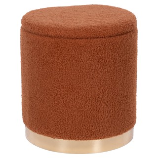 Galileo Σετ 2 Πουφ Αποθήκευσης από Ύφασμα Εφέ Τέντι με Χρυσή Βάση σ...