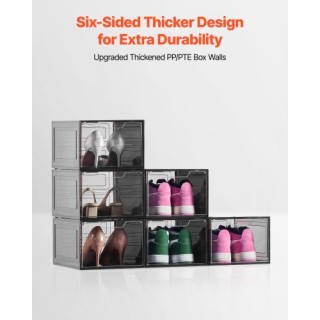 VEVOR Διαφανή Μαύρα Στοιβαζόμενα Κουτιά Παπουτσιών (6 Τεμάχια) έως ... VEVOR Διαφανή Μαύρα Στοιβαζόμενα Κουτιά Παπουτσιών (6 Τεμάχια) έως ...