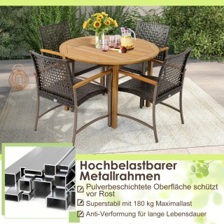 Costway Σετ 4 Καρεκλών Τραπεζαρίας Βεράντας από Ρατάν HW71250-4 Costway Σετ 4 Καρεκλών Τραπεζαρίας Βεράντας από Ρατάν HW71250-4