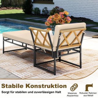 Costway Σετ 2 Πολυθρόνες Κήπου Εξωτερικού Χώρου με Μεταλλικό Σκελετ...