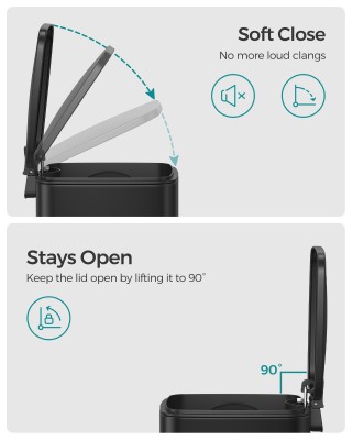 SONGMICS Απορριμματοδοχείο Κουζίνας, Μεταλλικό Πεντάλ, Εσωτερικός Κ... SONGMICS Απορριμματοδοχείο Κουζίνας, Μεταλλικό Πεντάλ, Εσωτερικός Κ...