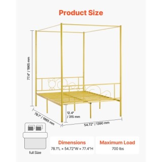 Διπλό Μεταλλικό Κρεβάτι με Κεφαλάρι & Τέσσερις Κολώνες 1985 x 1390 ...
