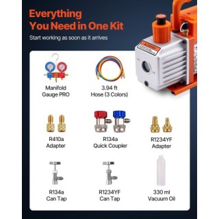 VEVOR Αντλία Κενού & Κιτ Μανομέτρου για Κλιματιστικά ZKBKDWXTZLX104... VEVOR Αντλία Κενού & Κιτ Μανομέτρου για Κλιματιστικά ZKBKDWXTZLX104...