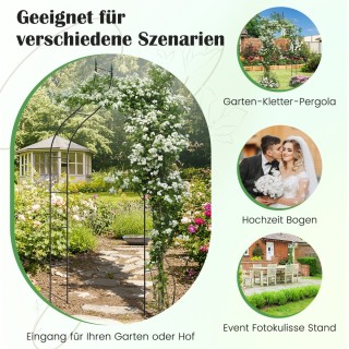 Costway Τοξωτή Καμάρα Μεταλλική Κήπου σε γοτθικό στυλ Αψίδα Πύλης Π...