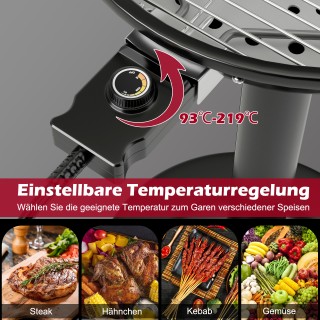 Costway Φορητή Ηλεκτρική Ψησταριά BBQ με Αποσπώμενη Αντικολλητική Σ... Costway Φορητή Ηλεκτρική Ψησταριά BBQ με Αποσπώμενη Αντικολλητική Σ...