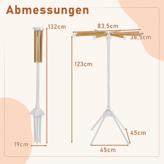 Costway Τετράποδος Στεγνωτήρας Ρούχων με 8 Μπαμπού Ράβδους & 40 Θέσ... Costway Τετράποδος Στεγνωτήρας Ρούχων με 8 Μπαμπού Ράβδους & 40 Θέσ...
