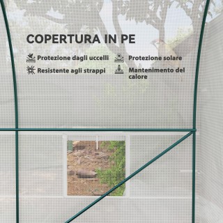 Outsunny Σερρά Τύπου Τούνελ με Μεταλλικό Σκελετό και 4 Παράθυρα από...