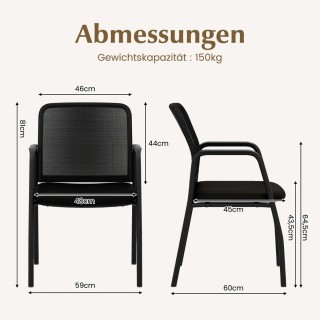 Costway Άνετη Καρέκλα Αναμονής με Διπλό Διχτυωτό Ύφασμα και Μεταλλι...