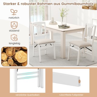 Costway Σετ 2 Πτυσσόμενες Καρέκλες με Μαξιλαρωμένα Καθίσματα & Πλαί...