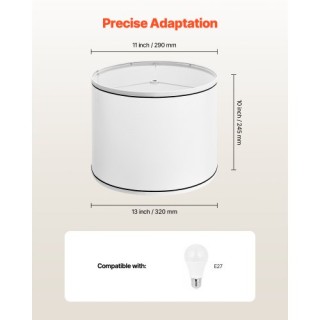 VEVOR Σετ 2 Λευκά Καπέλα Λάμπας με Harp 11x13x10 ίντσες (Μέγεθος Με...