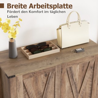 Costway Γκρι Παπουτσοθήκη με Πόρτες και Ρυθμιζόμενα Ράφια σε Στυλ Ε...