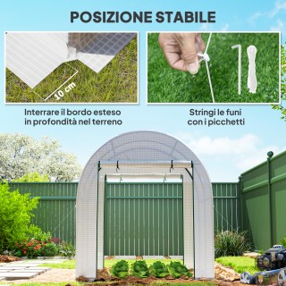 Outsunny Θερμοκήπιο Τούνελ για Κήπο 1,8x1,8x2 μ από Ατσάλι και PE Α...