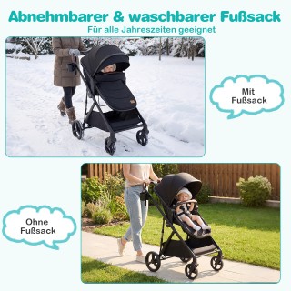 Costway Αναδιπλούμενο παιδικό καρότσι 3 σε 1 με αναστρέψιμο κάθισμα...