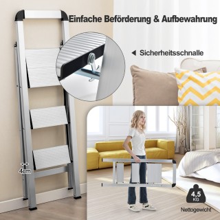 Costway Αναδιπλούμενη Σκάλα Αλουμινίου με 3 Αντιολισθητικά Σκαλοπάτ... Costway Αναδιπλούμενη Σκάλα Αλουμινίου με 3 Αντιολισθητικά Σκαλοπάτ...