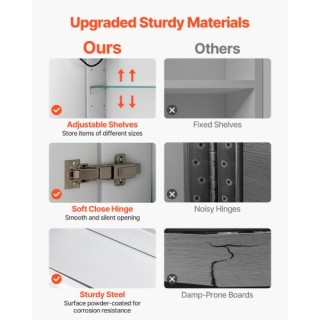 VEVOR Φωτιζόμενο Ντουλάπι Φαρμάκων με HD Καθρέφτη 3 Χρωμάτων 60x80 ...