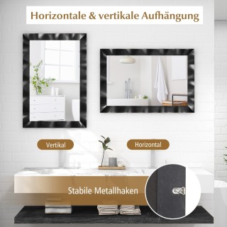 Costway  Στυλάτος και Ρουστίκ Καθρέφτης Τοίχου Φάρμας από Φυσικό Ξύ...