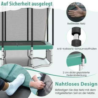 Costway  Πολυλειτουργικό Ορθογώνιο Τραμπολίνο με Σκάλα, Μπασκέτα & ...