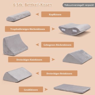 Costway Σετ Μαξιλαριών Σφήνας 6 Τεμαχίων με Ανακούφιση Αυχένα και ... Costway Σετ Μαξιλαριών Σφήνας 6 Τεμαχίων με Ανακούφιση Αυχένα και ...