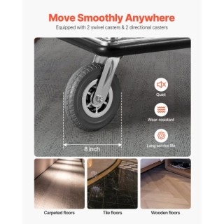 VEVOR Καρότσι Αποσκευών Ξενοδοχείου 1200 LBS Ανοξείδωτο Ατσάλινο Φι...