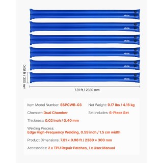 VEVOR Σάκοι Νερού Διπλού Θαλάμου 26 Gauge για Χειμερινό Κάλυμα Πισί...