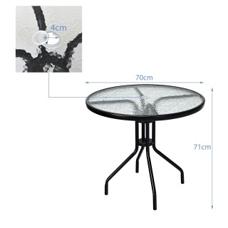 Costway Στρογγυλό Τραπέζι Βεράντας με Γυάλινη Επιφάνεια και Οπή Ομ... Costway Στρογγυλό Τραπέζι Βεράντας με Γυάλινη Επιφάνεια και Οπή Ομ...