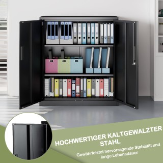 Costway Μεταλλική Ντουλάπα Γραφείου με Διπλή Πόρτα & 2 Ρυθμιζόμενα ...