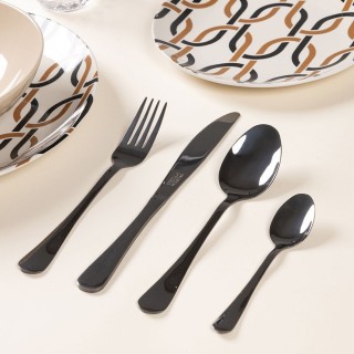 Galileo Σετ 16 μαχαιροπίρουνα από μαύρο γυαλιστερό ανοξείδωτο χάλυβ...