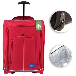 ENRICO COVERI Κόκκινη Μαλακή Τσάντα Καμπίνας με Τροχούς 30x20x50cm ...