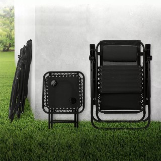 BAKAJI  Σετ 2 Καρέκλες Ξαπλώστρες Μηδενικής Βαρύτητας Ανακλινόμενες...