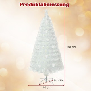 Costway Τεχνητό Χριστουγεννιάτικο Δέντρο 150 cm με Πολύχρωμα LED & ...