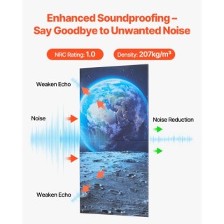 VEVOR Σετ 6 Αυτοκόλλητων Ηχομονωτικών Πλαισίων Τέχνης 60 x 60 εκ. γ...