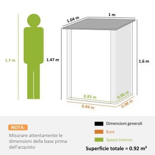 Outsunny Αποθήκη Κήπου για Εργαλεία από Γαλβανισμένο Ατσάλι με Πόρτ...