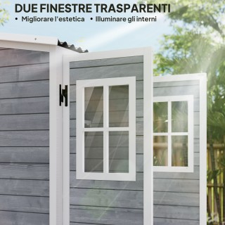 Outsunny Ξύλινη Κήπου με Ρυθμιζόμενα Ράφια, Δύο Πόρτες με Κλείδωμα ...