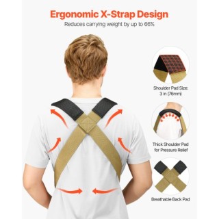 VEVOR Σύστημα Μεταφοράς 2 Ατόμων με Ιμάντες για Μεταφορά έως 453.6 ...