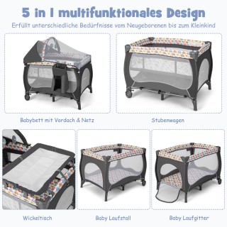 Costway Πολυλειτουργικό Κέντρο Φροντίδας Μωρού 5-σε-1 με Κούνια, Α... Costway Πολυλειτουργικό Κέντρο Φροντίδας Μωρού 5-σε-1 με Κούνια, Α...