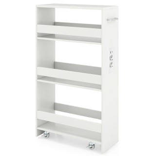 Costway Λευκό Καρότσι Κουζίνας με Ρόδες, 4 Επιπέδων, Πλάτους 20 εκ.... Costway Λευκό Καρότσι Κουζίνας με Ρόδες, 4 Επιπέδων, Πλάτους 20 εκ....