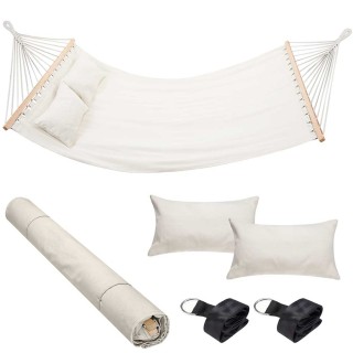 BAKAJI Αιώρα Κήπου 2 Θέσεων Ξύλο Βαμβάκι Χαλάρωση Εξωτερικού Χώρου... BAKAJI Αιώρα Κήπου 2 Θέσεων Ξύλο Βαμβάκι Χαλάρωση Εξωτερικού Χώρου...