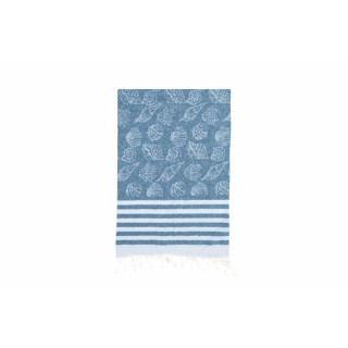 Galileo Telo mare Pareo με κρόσσια και διακόσμηση κοχυλιών 100% βαμ...