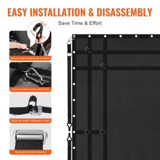 VEVOR  Βαρύ Καθαρό Φορτίο 96 x 81 Ρυθμιζόμενοι Γάντζοι  HWGDWYMESHY...