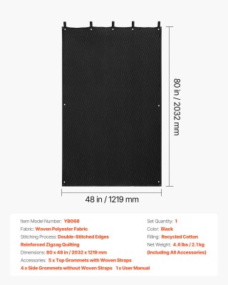 VEVOR Ηχομονωτική Κουβέρτα 80 x 48 in με Μεταλλικούς Κρίκους για Θε... VEVOR Ηχομονωτική Κουβέρτα 80 x 48 in με Μεταλλικούς Κρίκους για Θε...