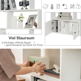 Costway S-Σχήματος Βιβλιοθήκη με Ντουλάπι - Μοντέρνος Σχεδιασμός κ... Costway S-Σχήματος Βιβλιοθήκη με Ντουλάπι - Μοντέρνος Σχεδιασμός κ...