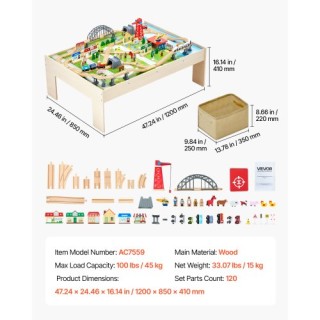 VEVOR Παιδικό Τραπέζι Δραστηριοτήτων με Ξύλινο Σετ και Αναδιπλούμεν... VEVOR Παιδικό Τραπέζι Δραστηριοτήτων με Ξύλινο Σετ και Αναδιπλούμεν...