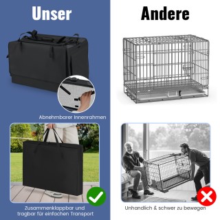 Costway Πολυλειτουργικό Φορητό Κλουβί Μεταφοράς Κατοικιδίων 88 x 72...