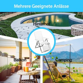 Costway  Ρυθμιζόμενη Ξαπλώστρα Βεράντας με 7 Θέσεις και Πτυσσόμενο ...