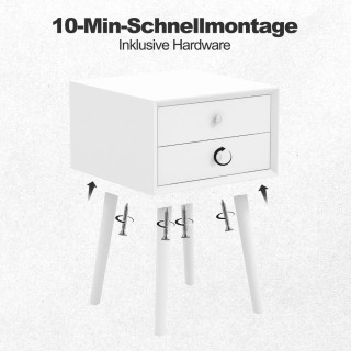 Costway Στυλάτο και Λειτουργικό Ξύλινο Κομοδίνο με Δύο Συρτάρια κα... Costway Στυλάτο και Λειτουργικό Ξύλινο Κομοδίνο με Δύο Συρτάρια κα...