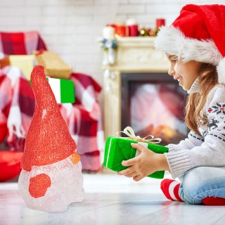 BAKAJI  Γνώμος Φολέττο Φιγούρα Ακρυλική Χριστουγεννιάτικη 24 LED Φω...