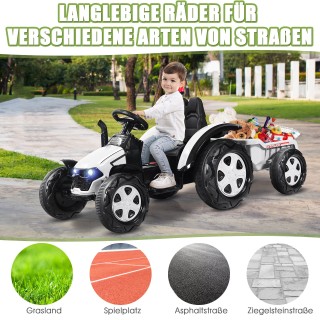 Costway  Παιδικό Τρακτέρ με Ρυμουλκούμενο και Μουσικό Σύστημα - Ιδα...