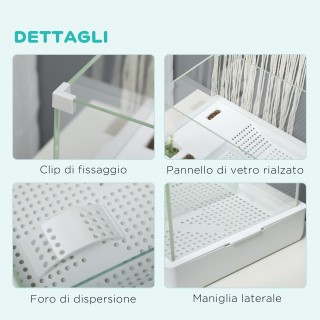 PawHut Λευκή Δεξαμενή για Χελώνες με Φίλτρο, 51x31x25.5 εκ. D40-030...