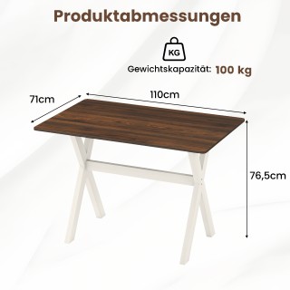 Costway Τραπέζι Φαγητού Ξύλινο 110 x 71 x 76 cm  με Χιαστή Βάση για...